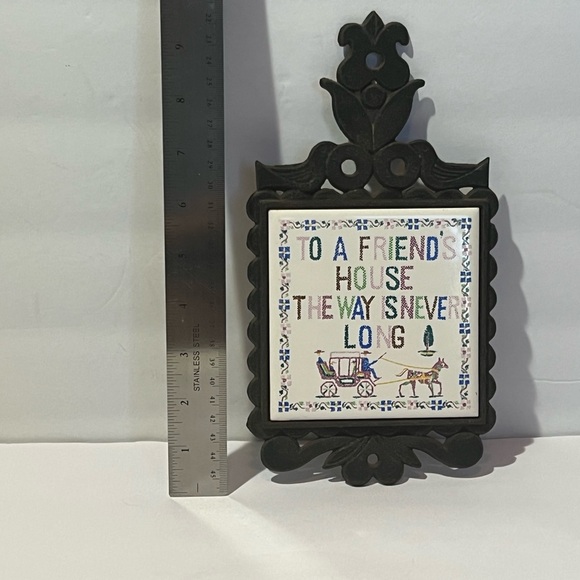 Vintage Ceramic Tile Cast Iron Tricket Hot Plate Home Decor  To A Friend’s House - Picture 4 of 9
